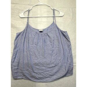 Merona Blue White Stripe Spaghetti Strap Tank Top Women